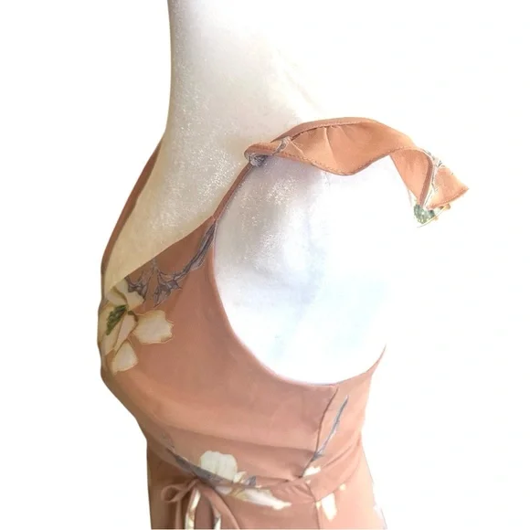 LULUS Rusty Rose High Low Maxi Wrap Dress  Size Adjustable S Boho Wedding Guest - Picture 6 of 11